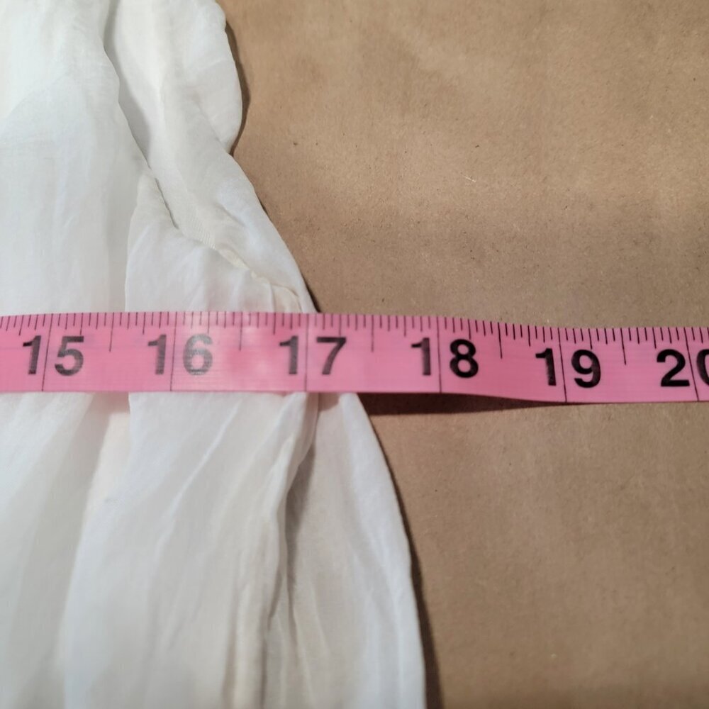 Made in Italy 100% Silk Layered / Tiered White Sleeveless Midi Dress - Picture 6 of 9